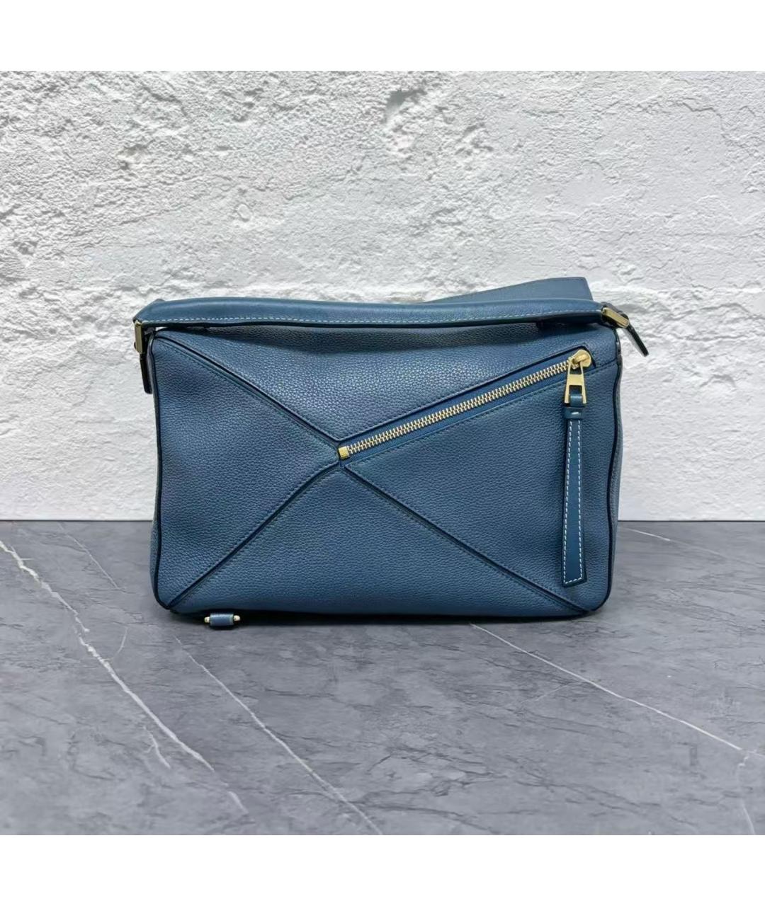 LOEWE Голубая кожаная сумка через плечо, фото 5