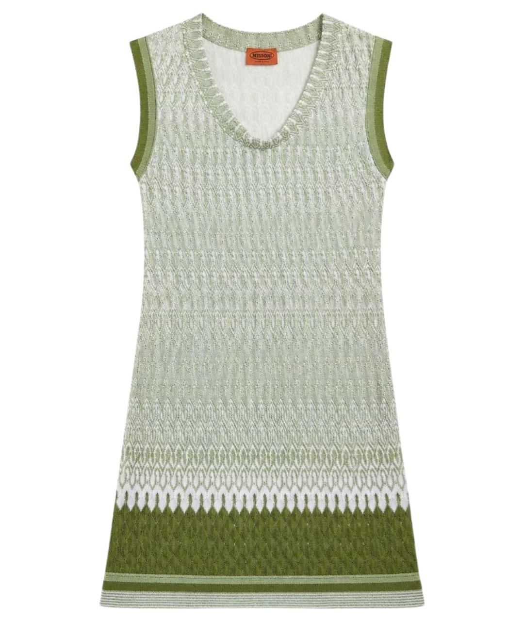 MISSONI Зеленое вискозное повседневное платье, фото 1