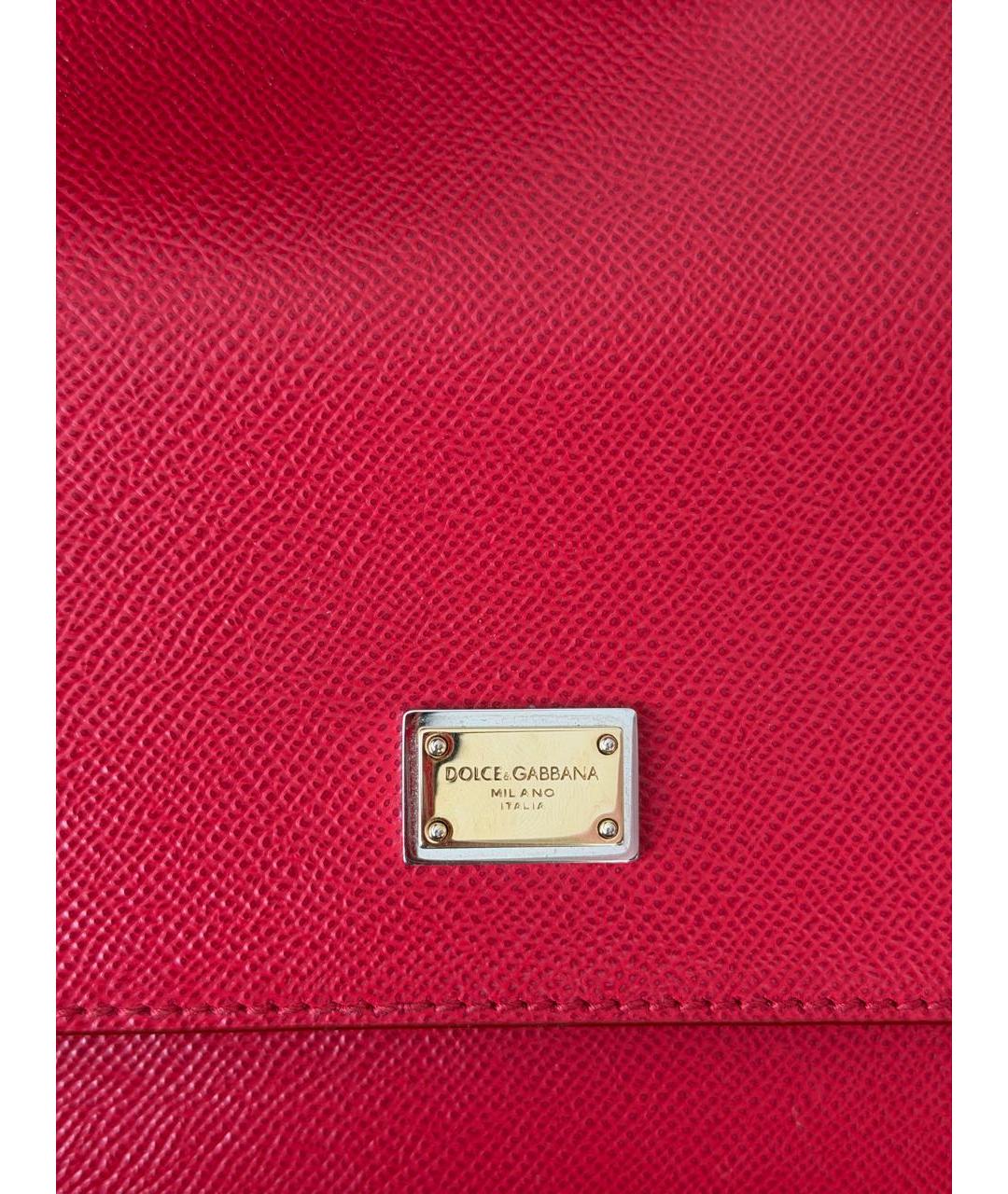 DOLCE&GABBANA Красная кожаная сумка с короткими ручками, фото 5
