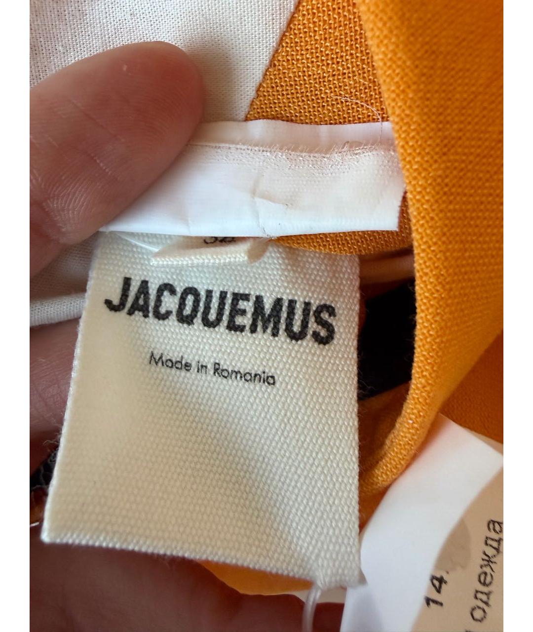 JACQUEMUS Желтое вискозное повседневное платье, фото 5