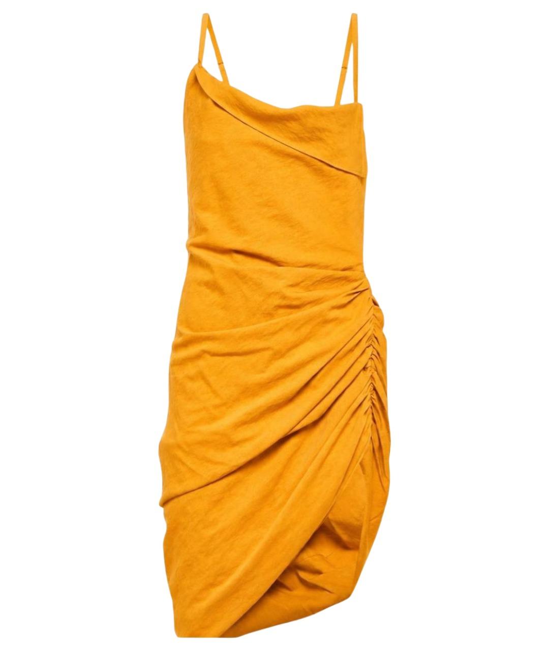 JACQUEMUS Желтое вискозное повседневное платье, фото 1