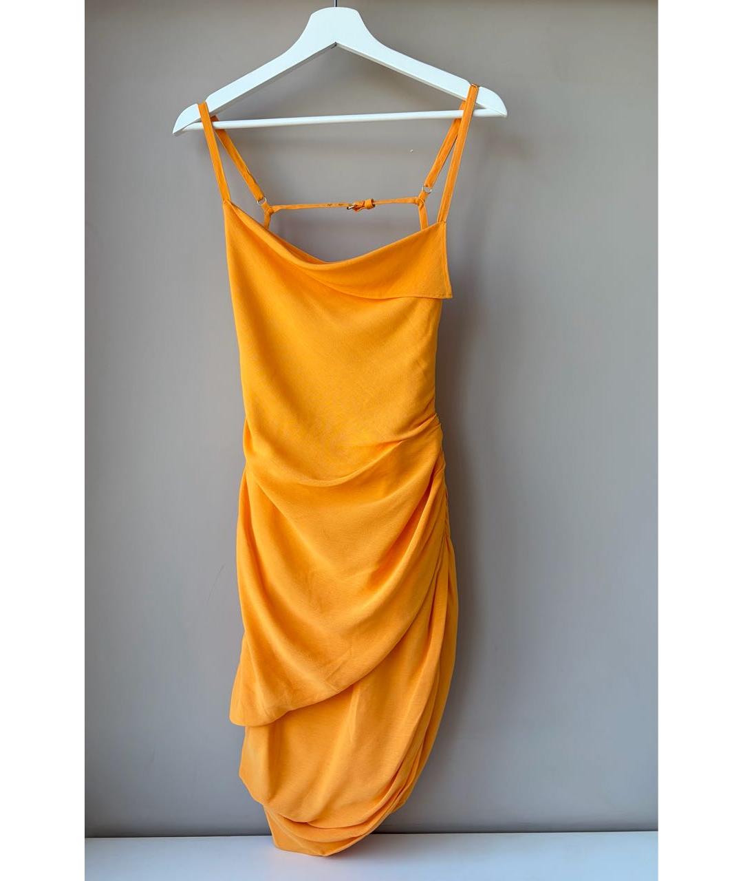 JACQUEMUS Желтое вискозное повседневное платье, фото 2