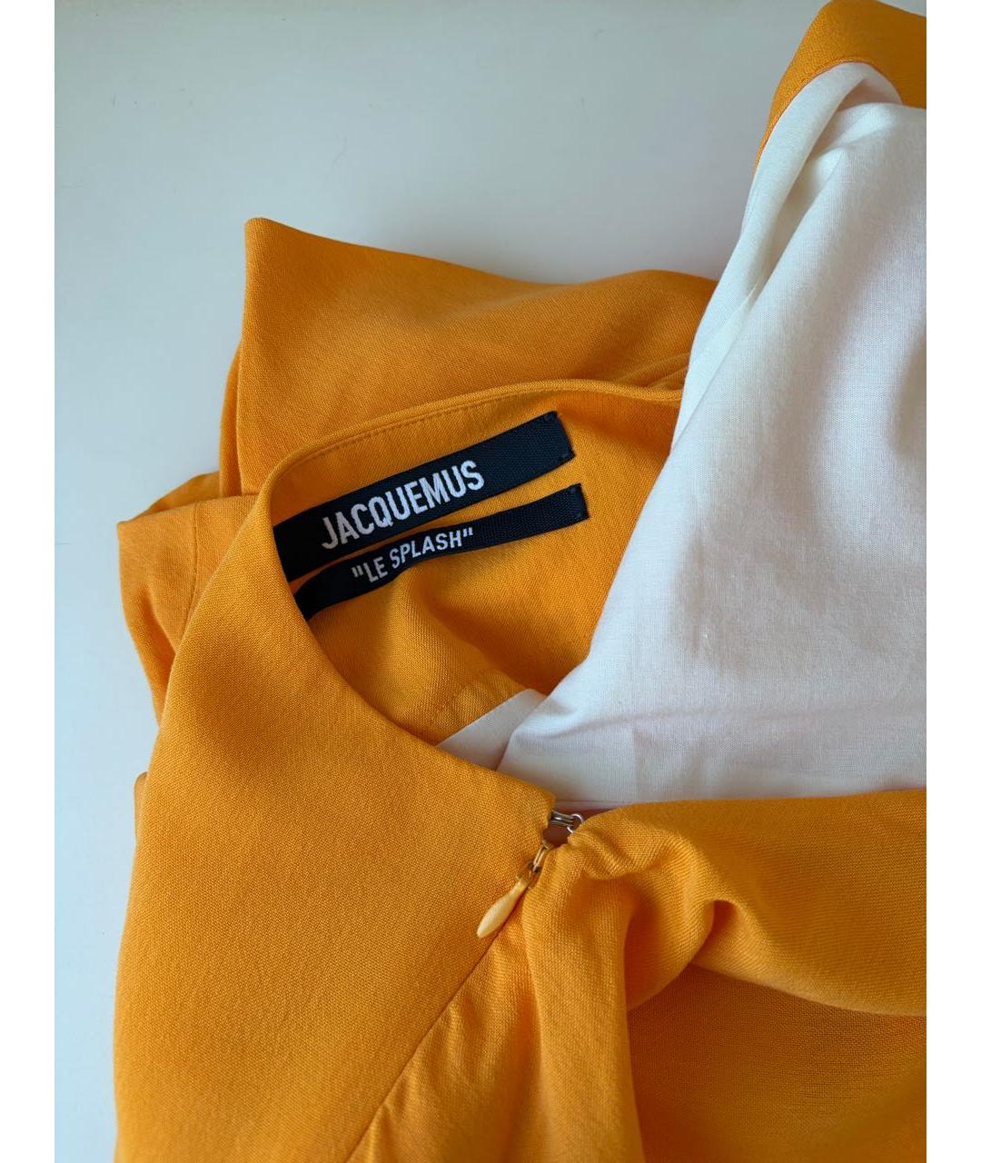 JACQUEMUS Желтое вискозное повседневное платье, фото 4
