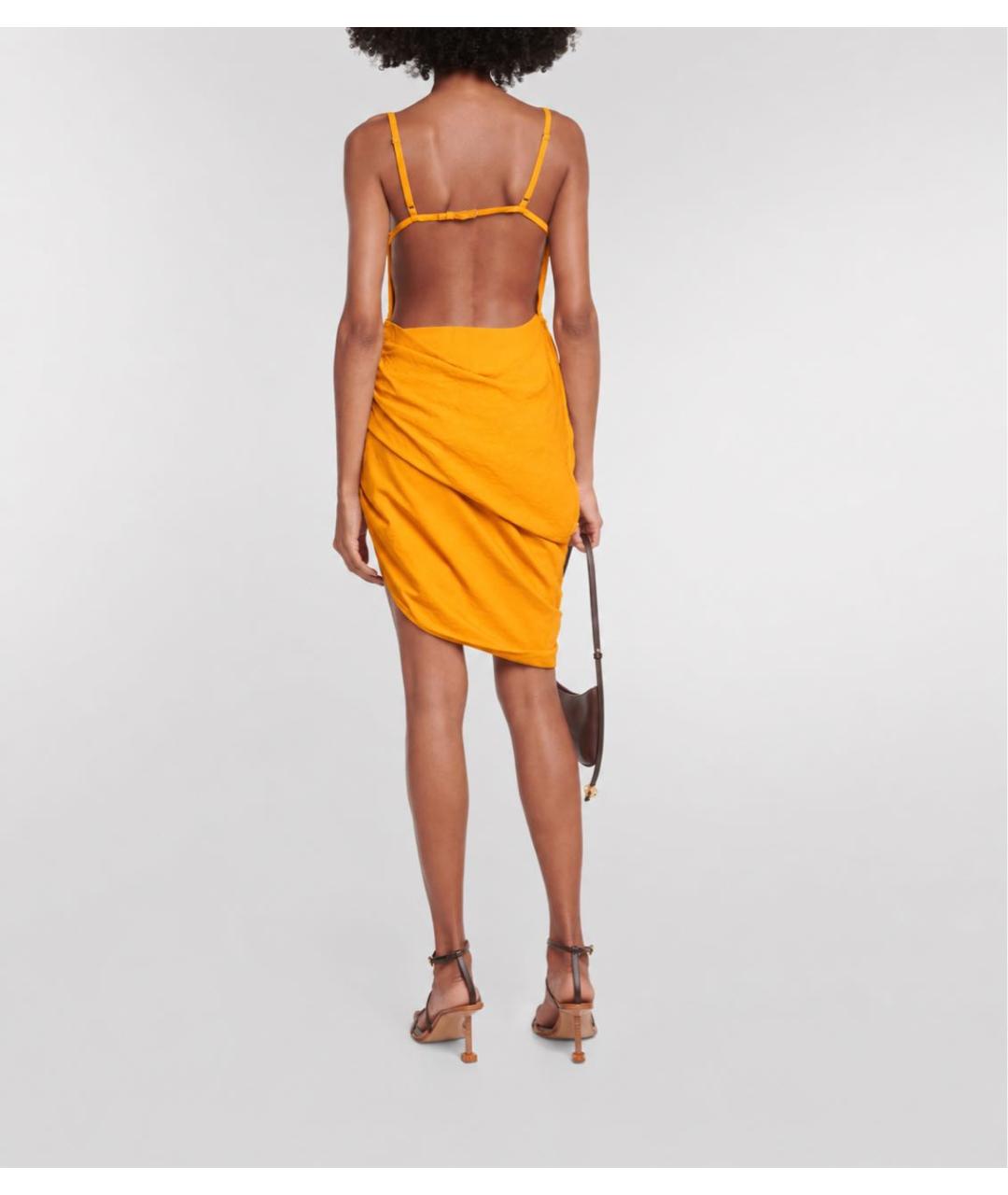 JACQUEMUS Желтое вискозное повседневное платье, фото 8