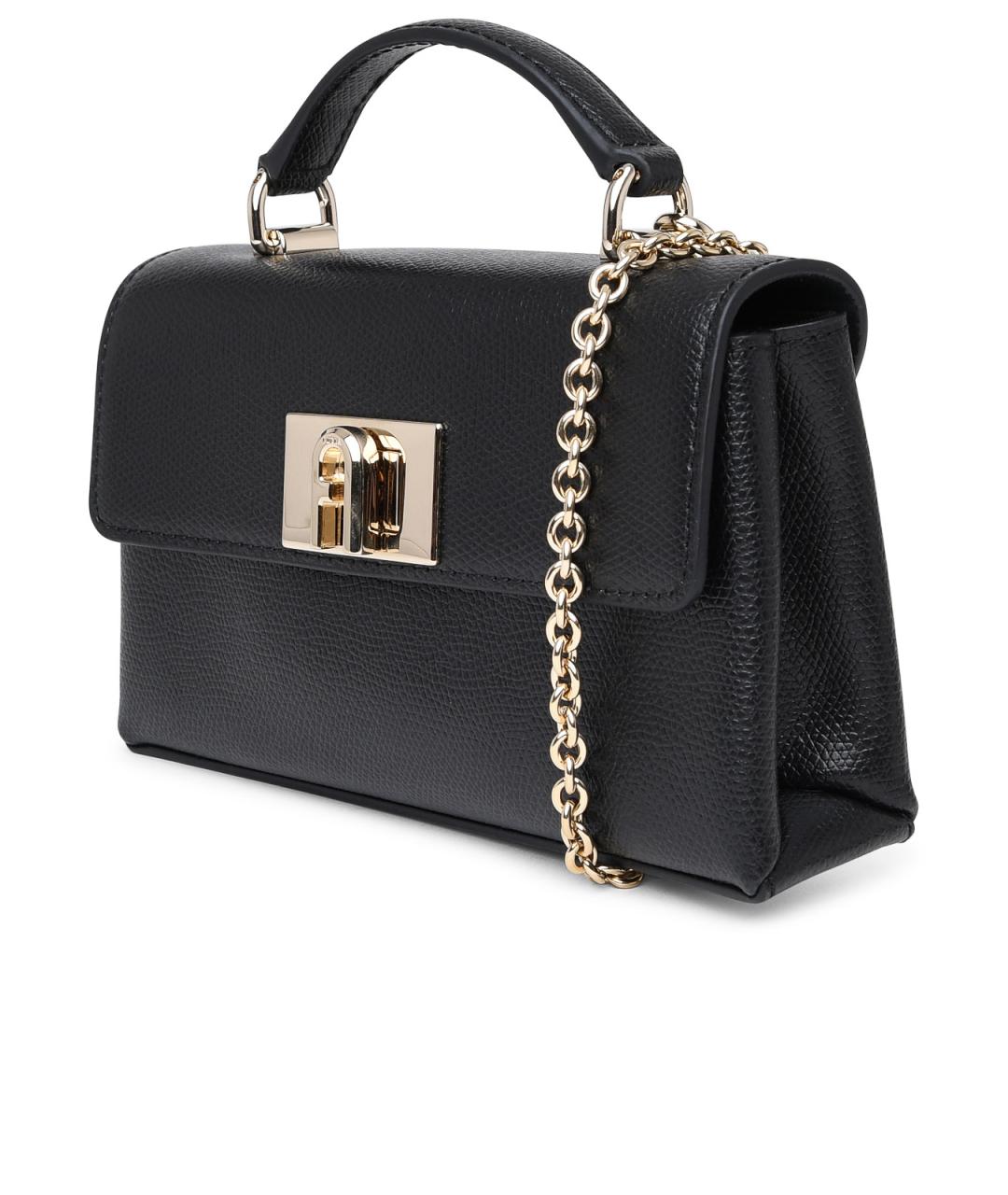 FURLA Черная кожаная сумка через плечо, фото 2