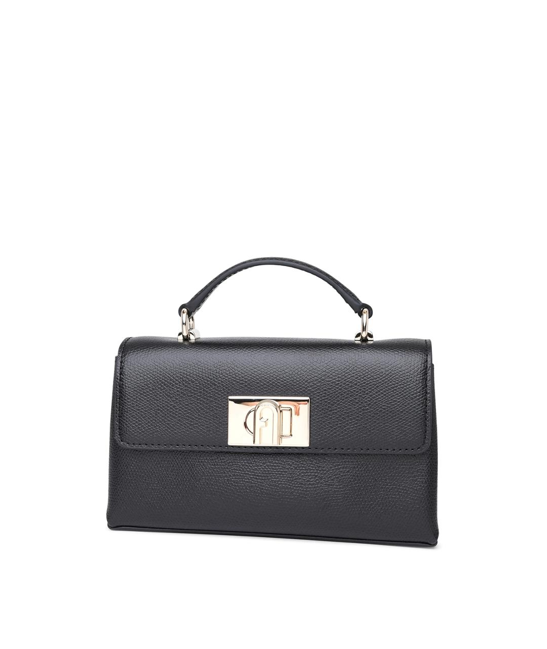 FURLA Черная кожаная сумка через плечо, фото 1
