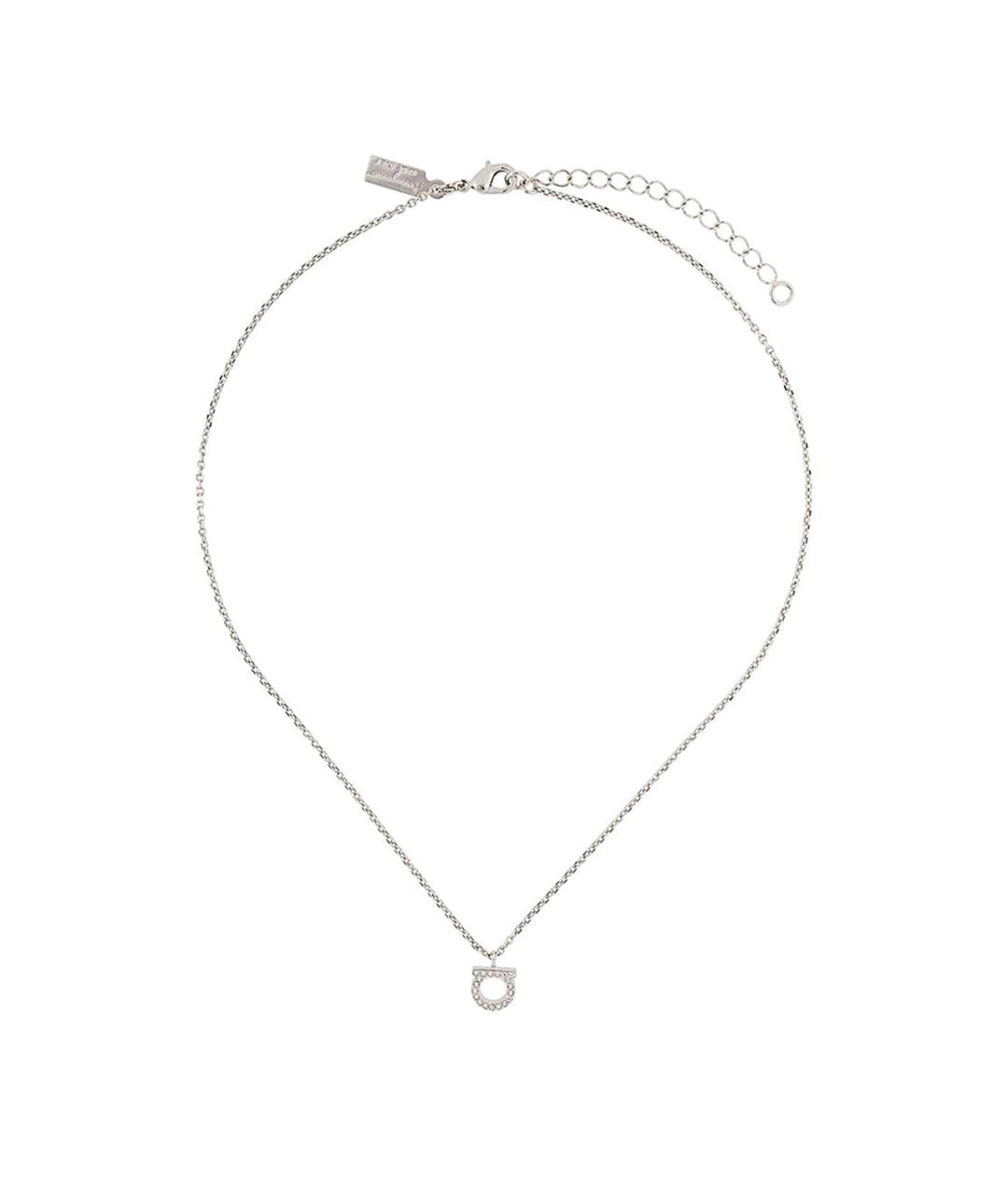 FERRAGAMO Серебряное металлическое колье, фото 1