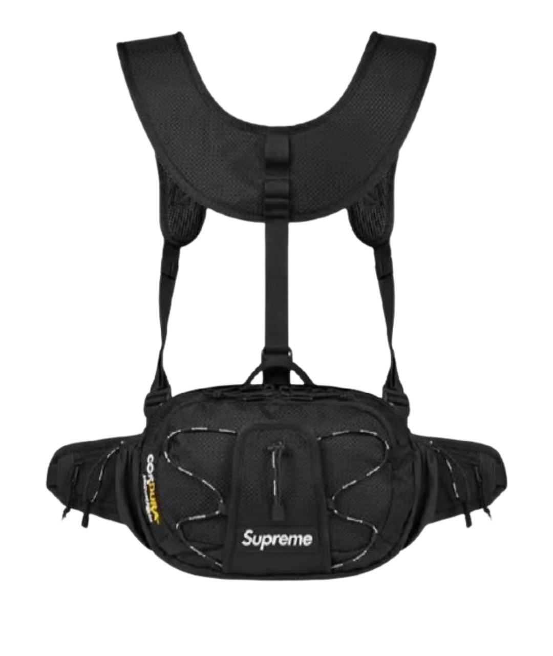 SUPREME Черная синтетическая поясная сумка, фото 1