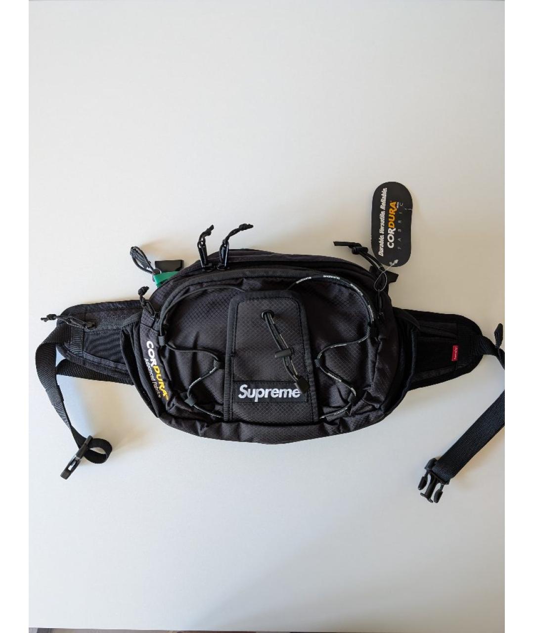 SUPREME Черная синтетическая поясная сумка, фото 2
