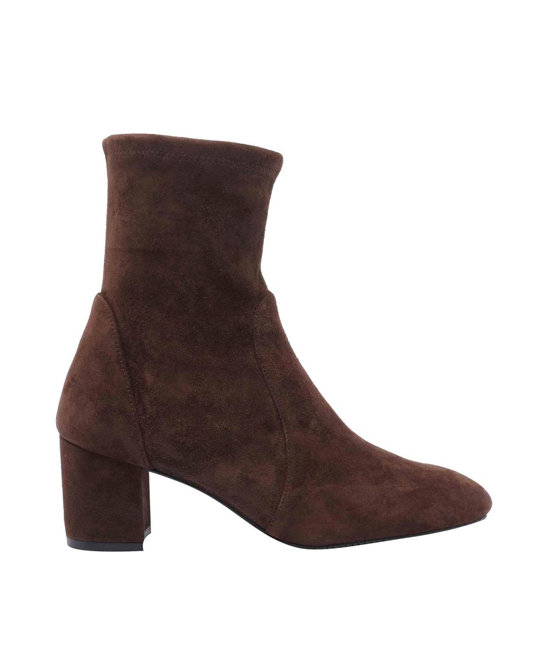 STUART WEITZMAN Коричневые замшевые ботильоны, фото 1