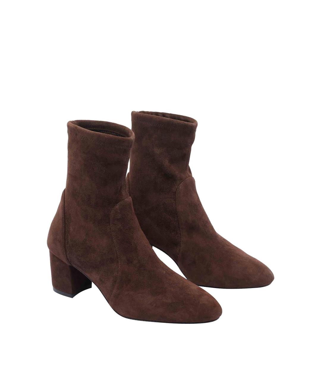 STUART WEITZMAN Коричневые замшевые ботильоны, фото 2