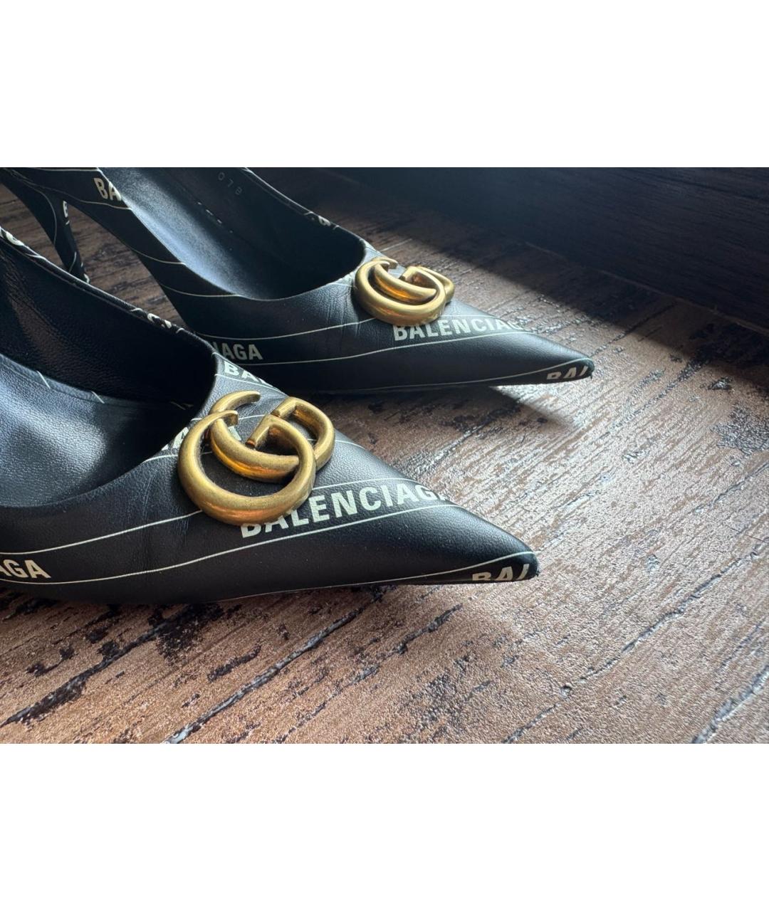 GUCCI Черные кожаные туфли, фото 2