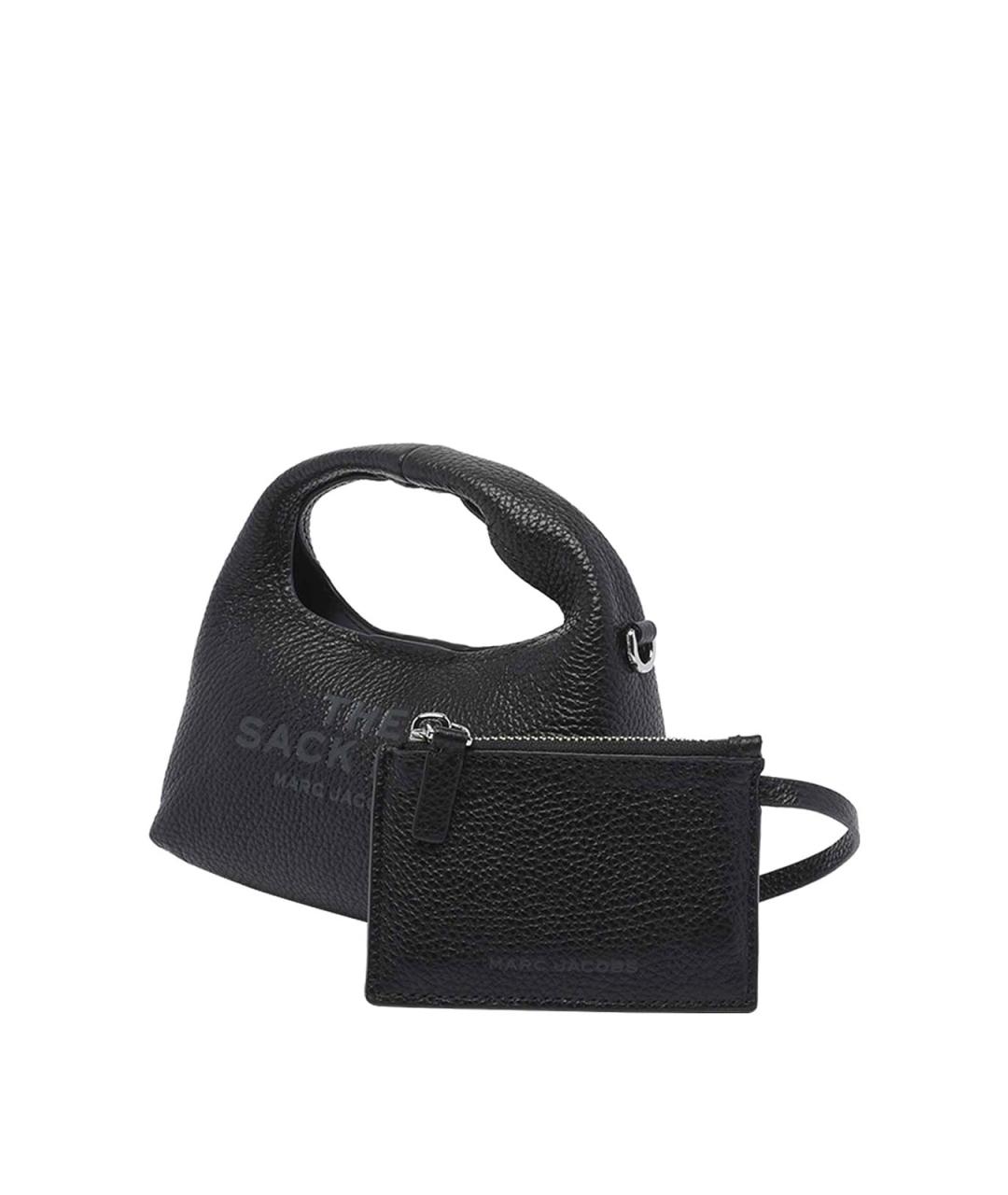 MARC JACOBS Черная кожаная сумка с короткими ручками, фото 4
