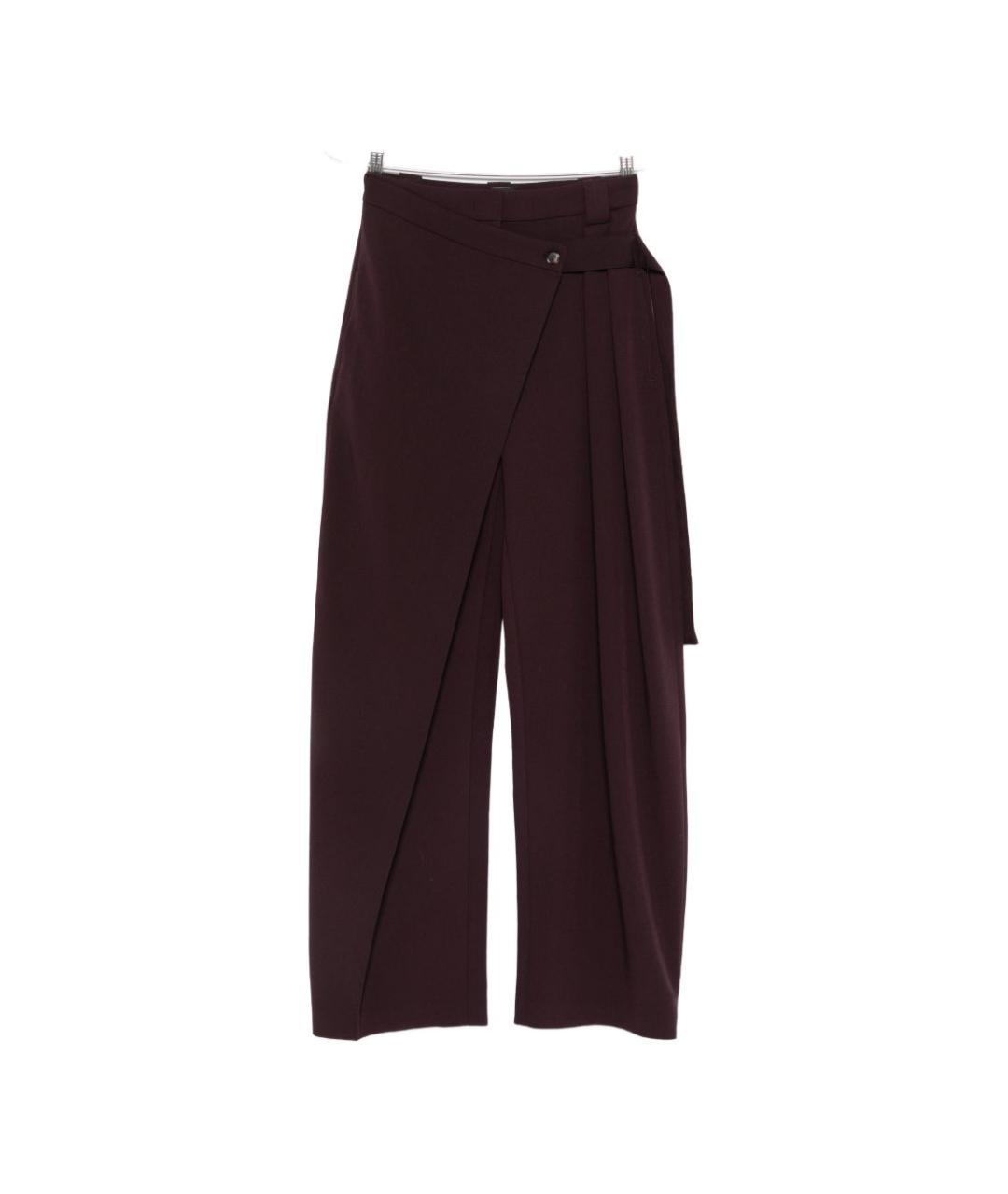 PINKO Бордовые полиэстеровые прямые брюки, фото 1