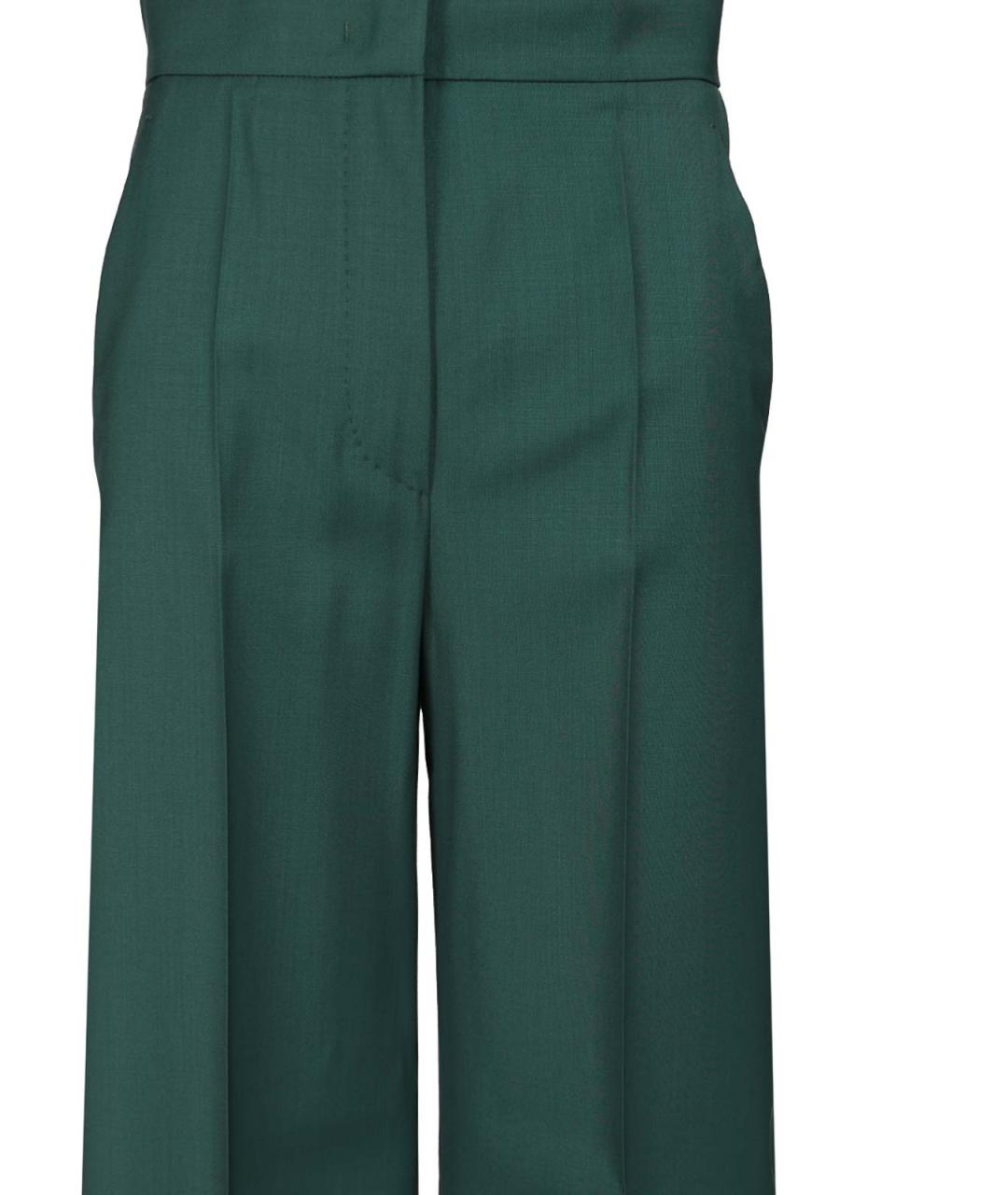 MAX MARA Зеленые шерстяные брюки широкие, фото 4