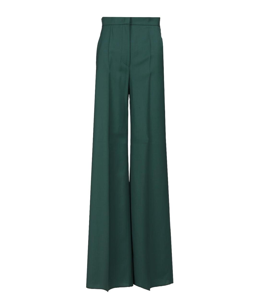 MAX MARA Зеленые шерстяные брюки широкие, фото 1