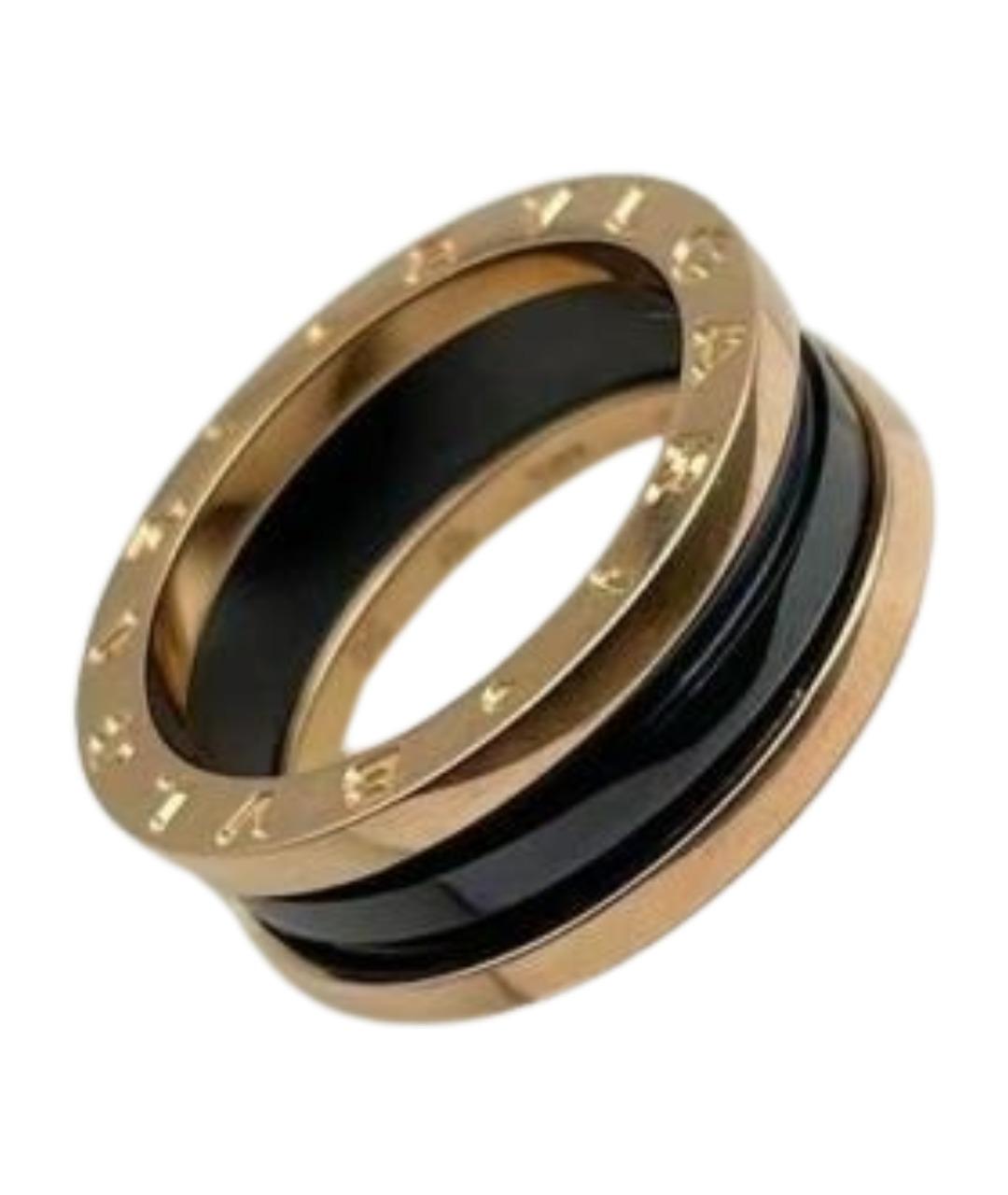 BVLGARI Черное кольцо из розового золота, фото 1