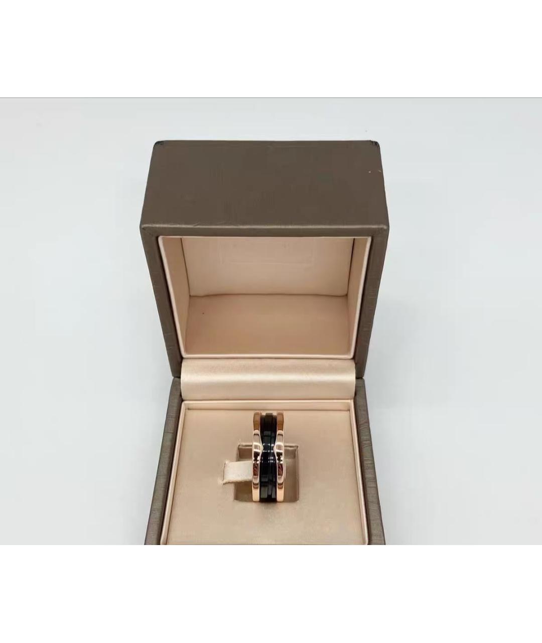 BVLGARI Черное кольцо из розового золота, фото 3