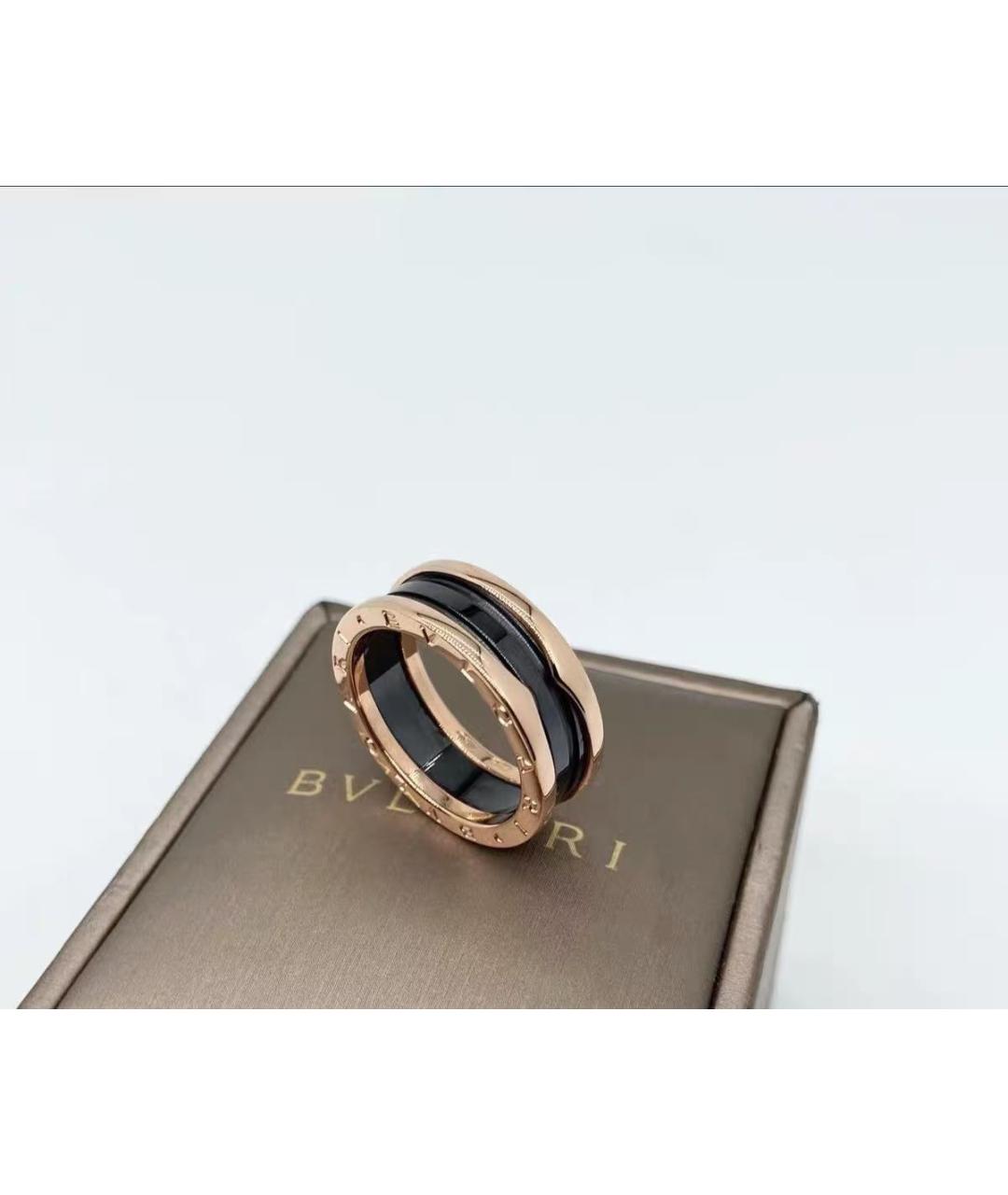 BVLGARI Черное кольцо из розового золота, фото 5