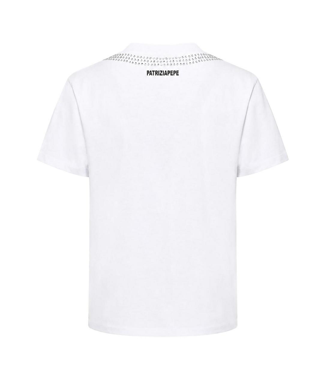 PATRIZIA PEPE Белая хлопковая футболка, фото 2