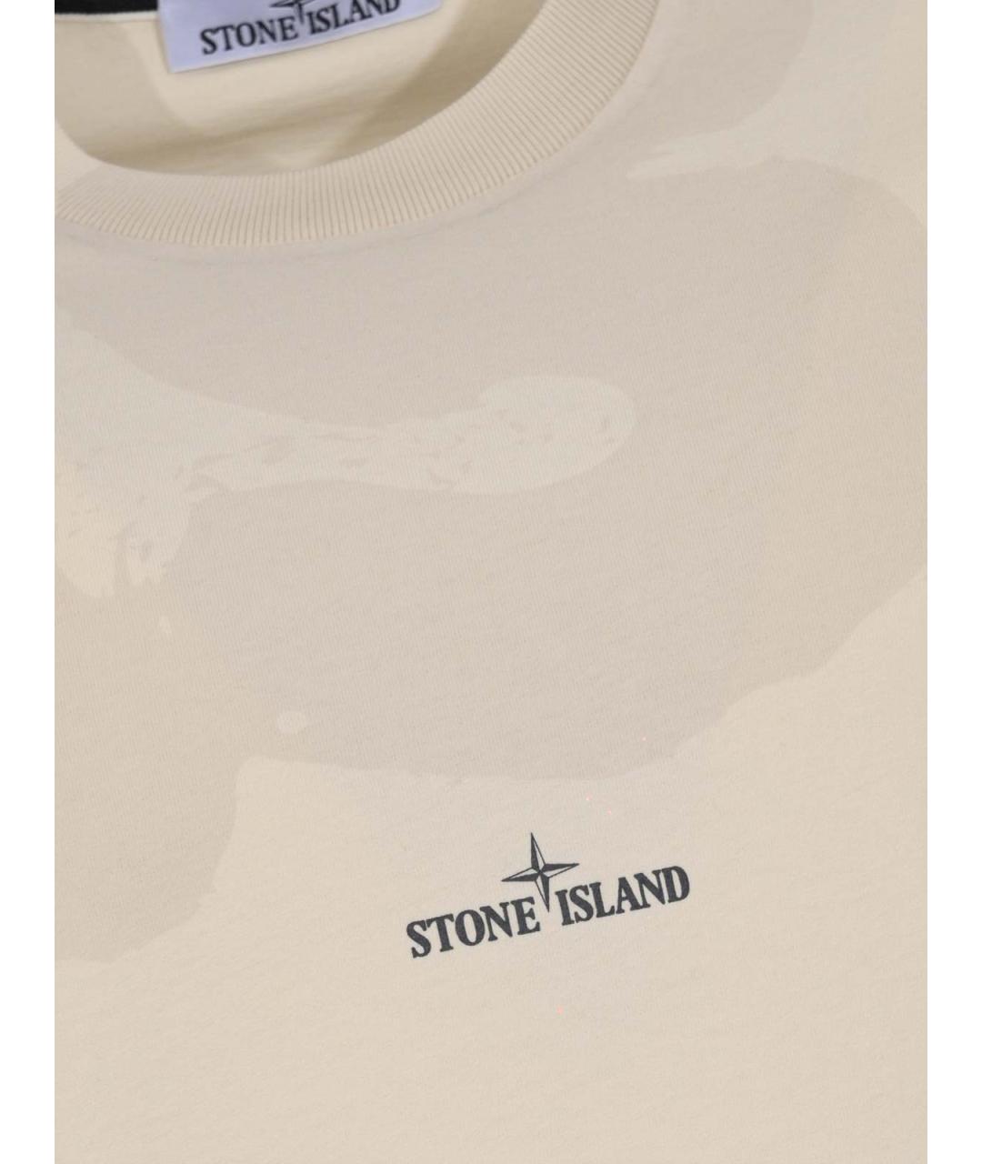 STONE ISLAND Белая хлопковая футболка, фото 3