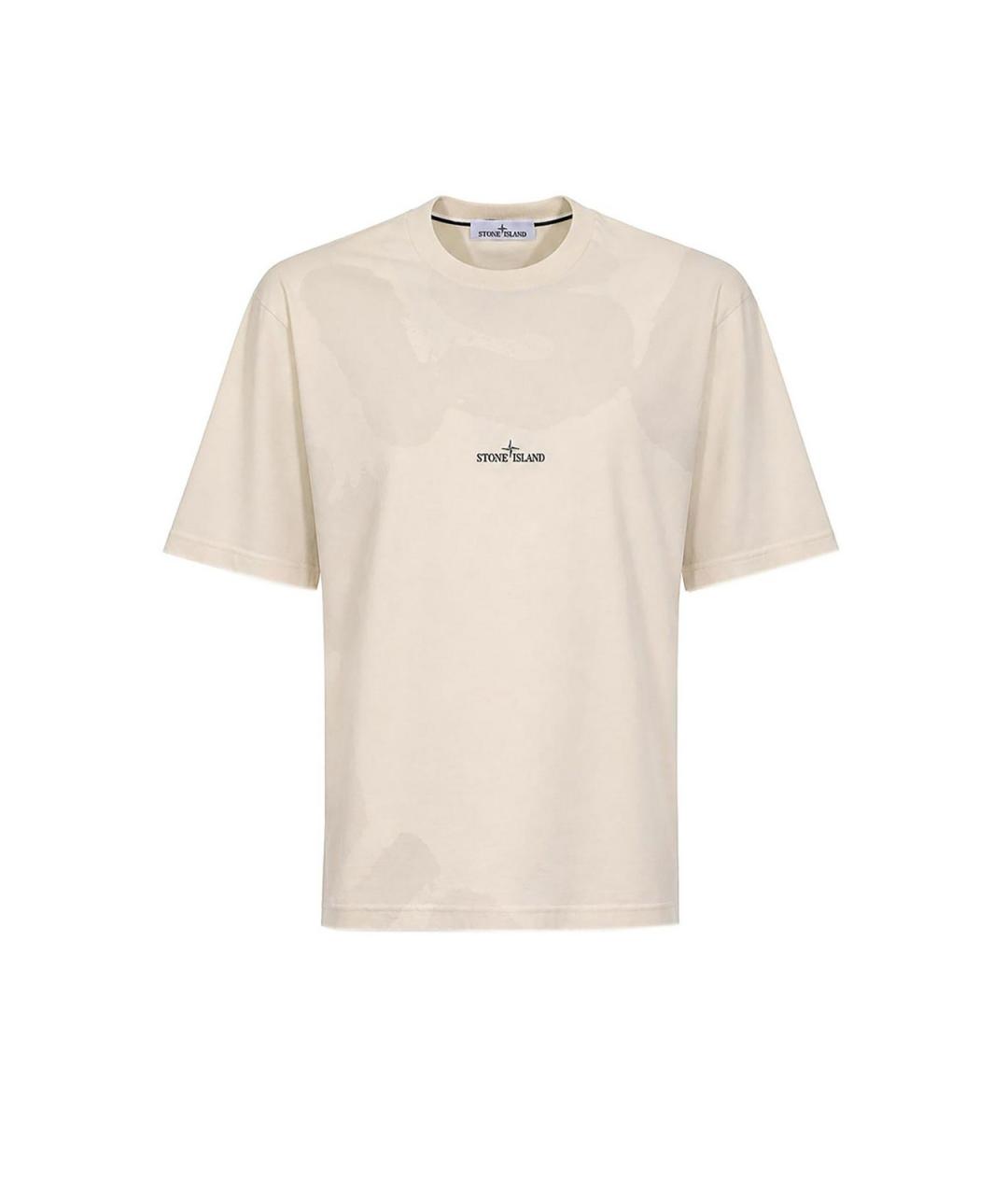 STONE ISLAND Белая хлопковая футболка, фото 1