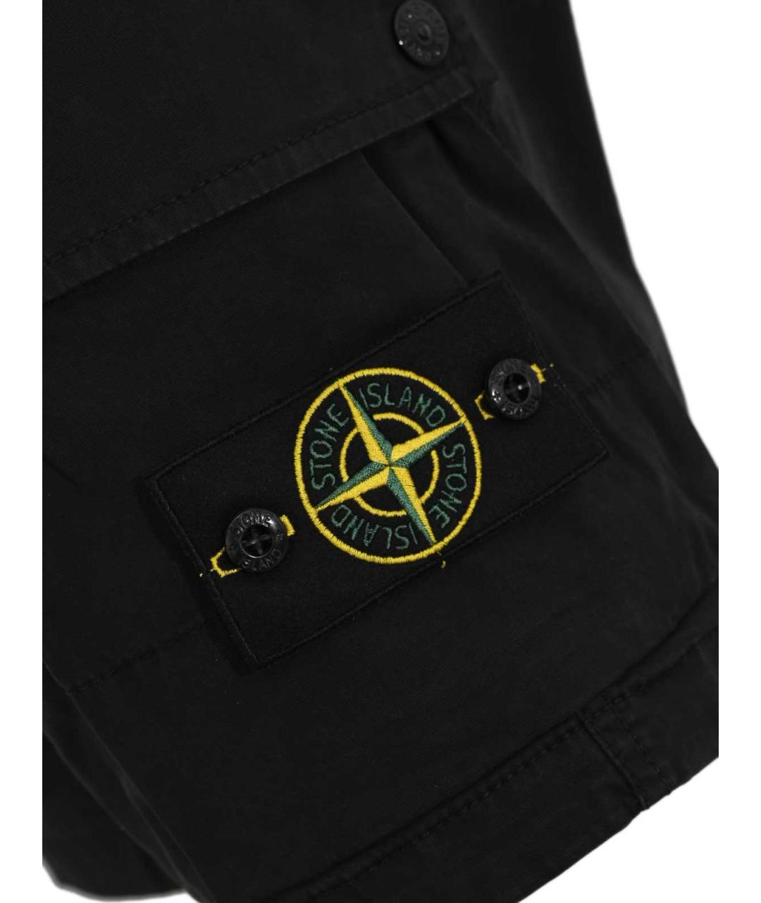 STONE ISLAND Черные хлопковые шорты, фото 3