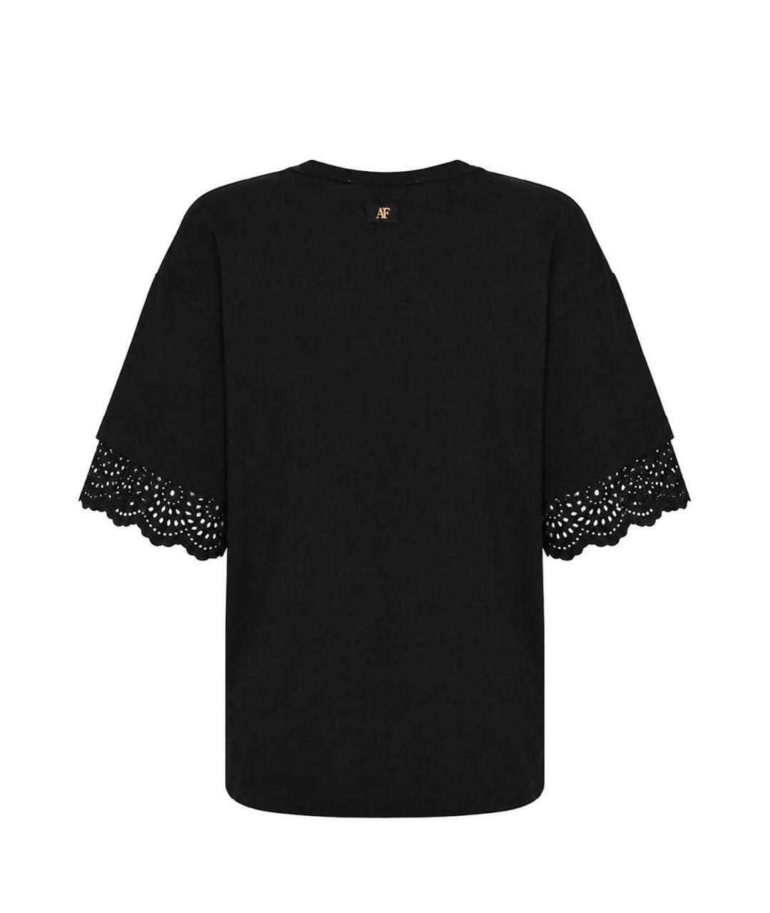 ALBERTA FERRETTI Черная хлопковая футболка, фото 2