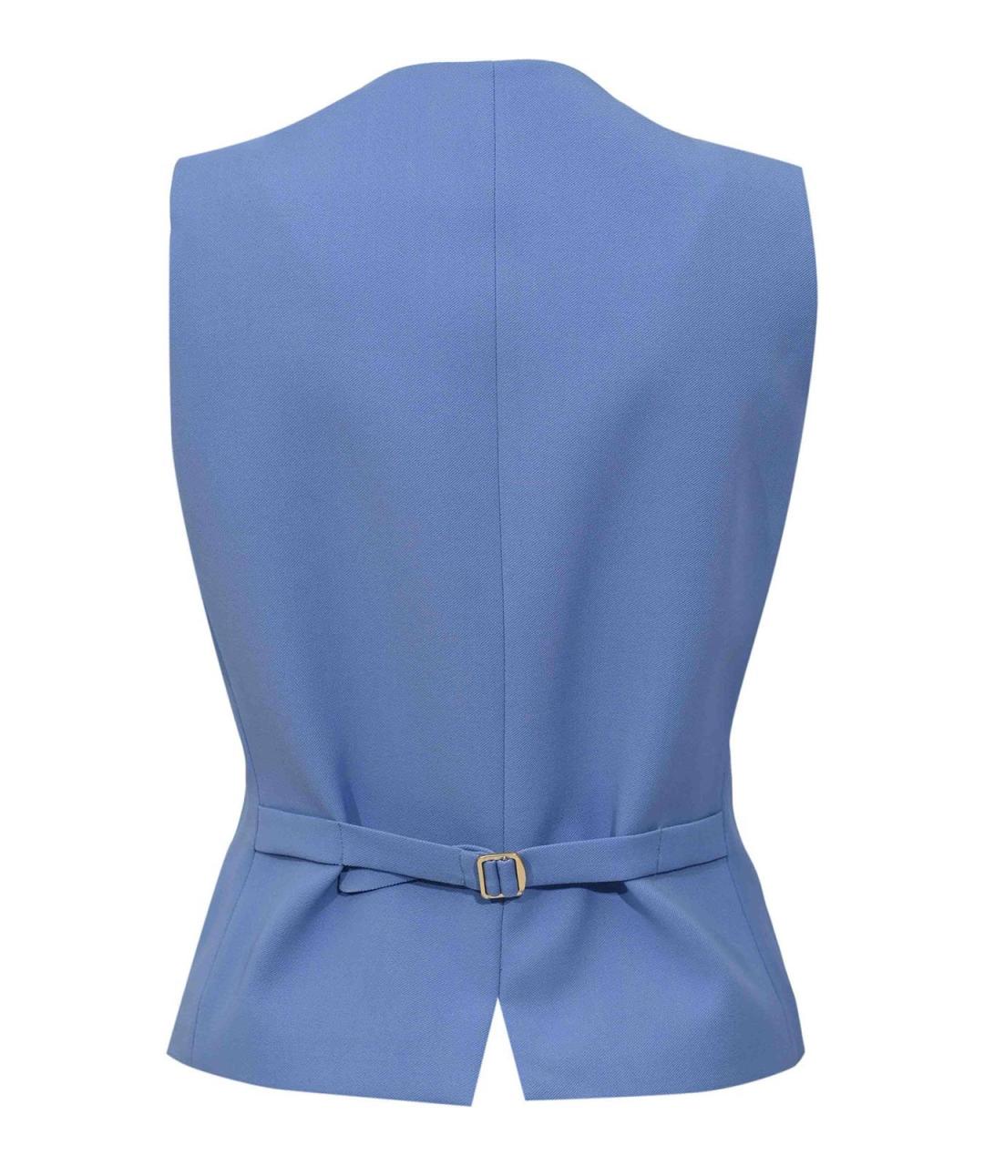 MAX MARA STUDIO Синий шерстяной жилет, фото 2
