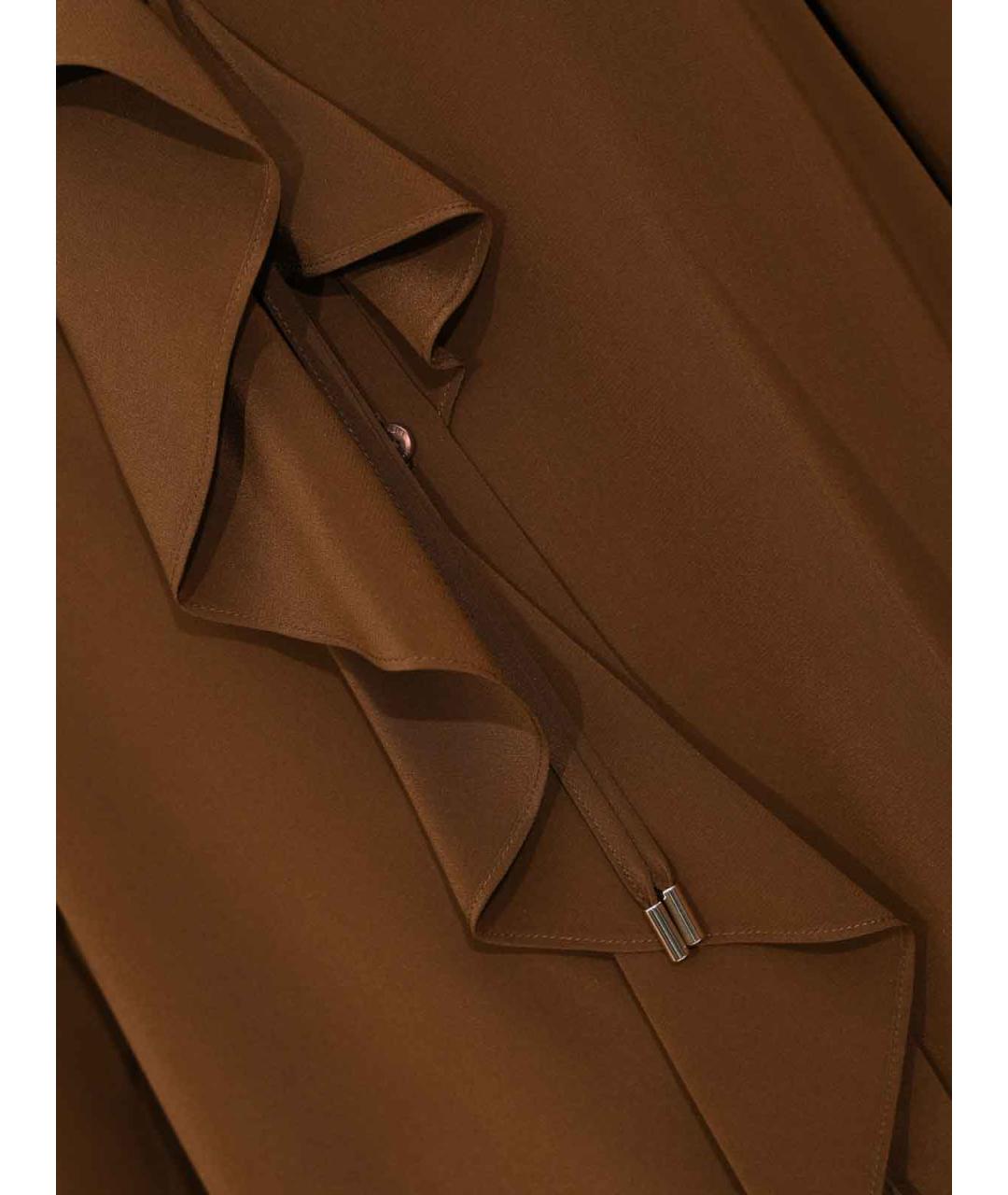 MAX MARA STUDIO Коричневая шелковая блузы, фото 3
