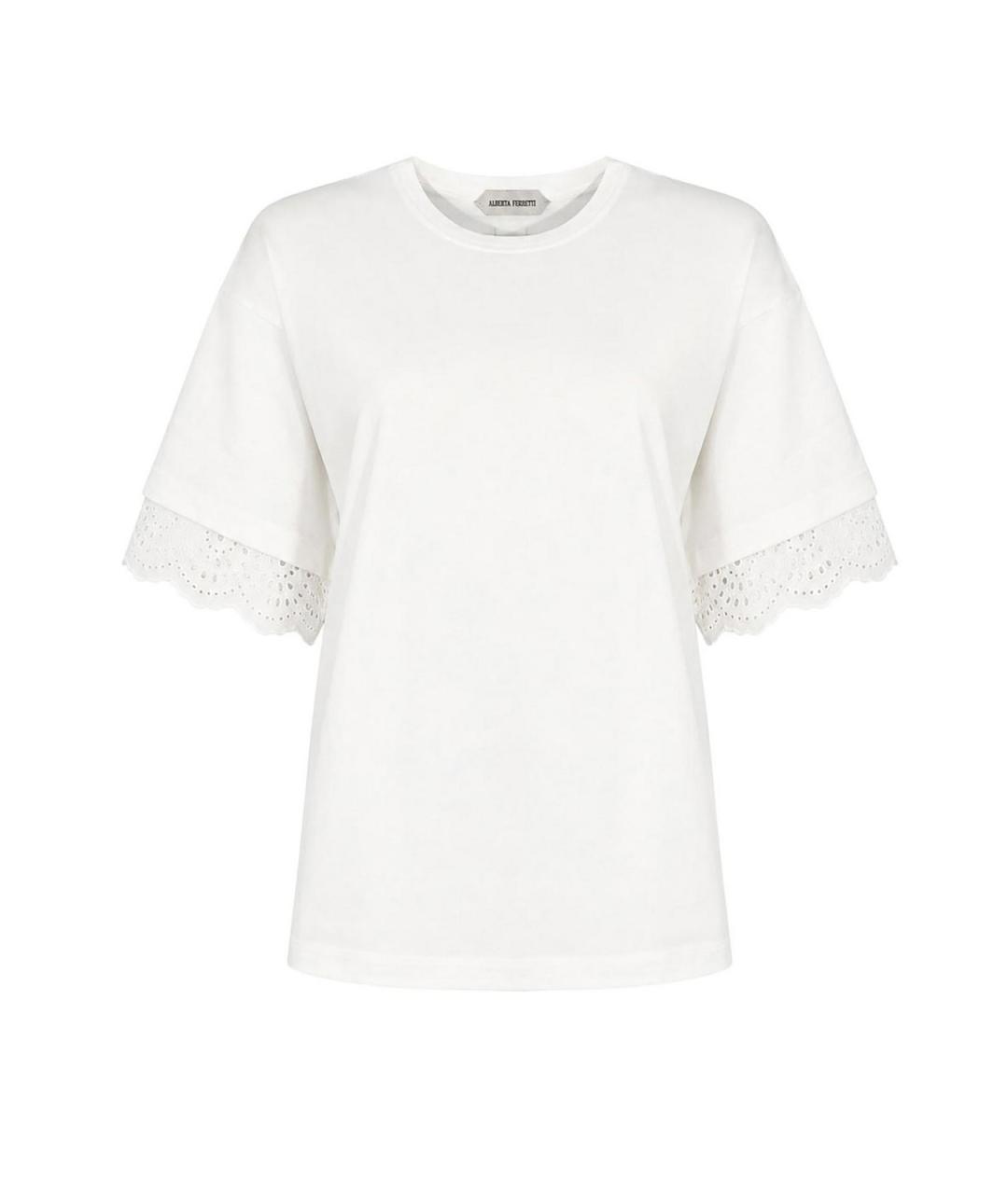 ALBERTA FERRETTI Белая хлопковая футболка, фото 1