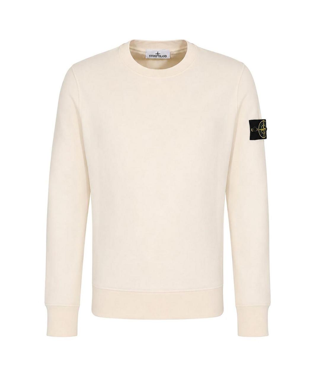 STONE ISLAND Бежевый хлопковый джемпер / свитер, фото 1