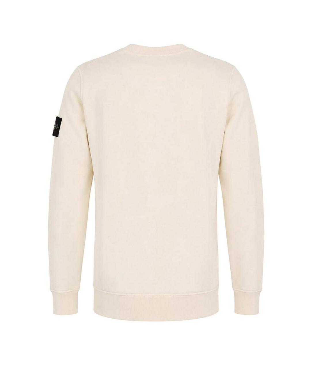 STONE ISLAND Бежевый хлопковый джемпер / свитер, фото 2