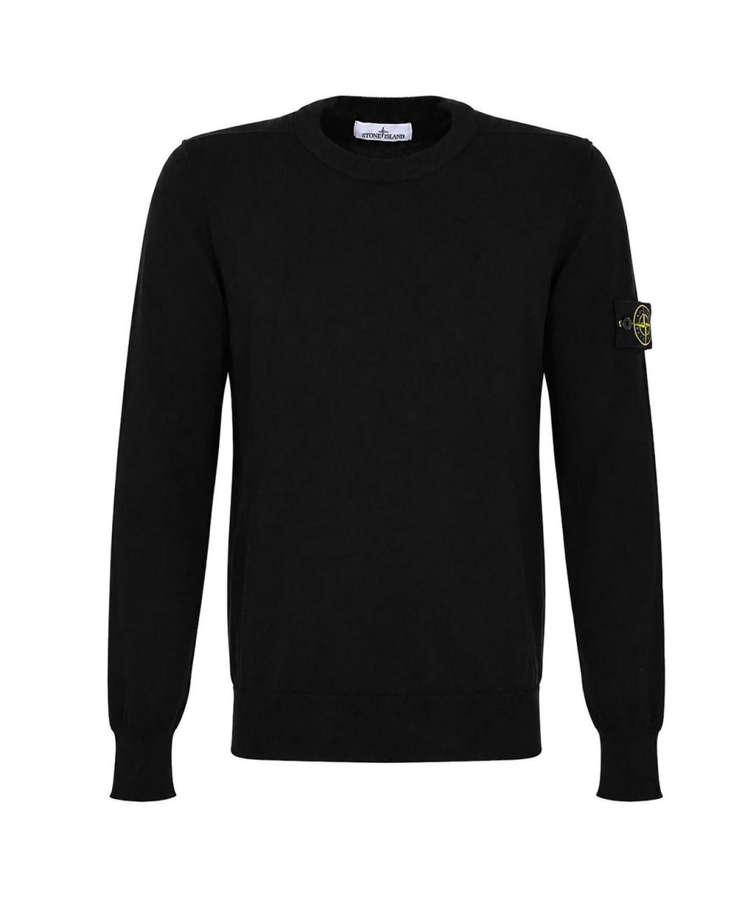 STONE ISLAND Черный хлопковый джемпер / свитер, фото 1