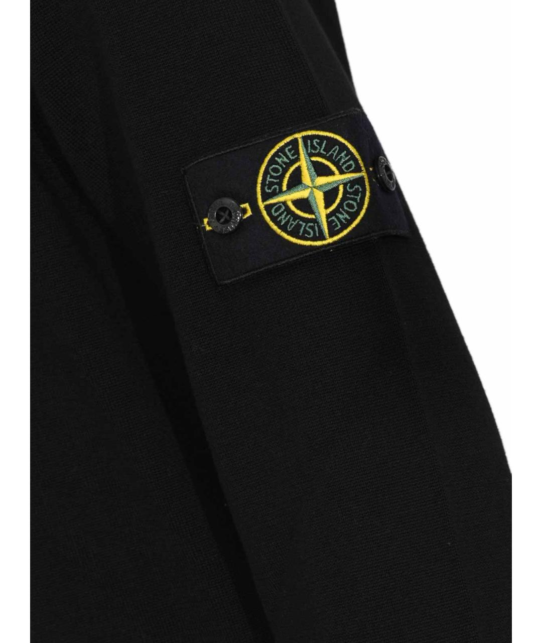 STONE ISLAND Черный хлопковый джемпер / свитер, фото 3