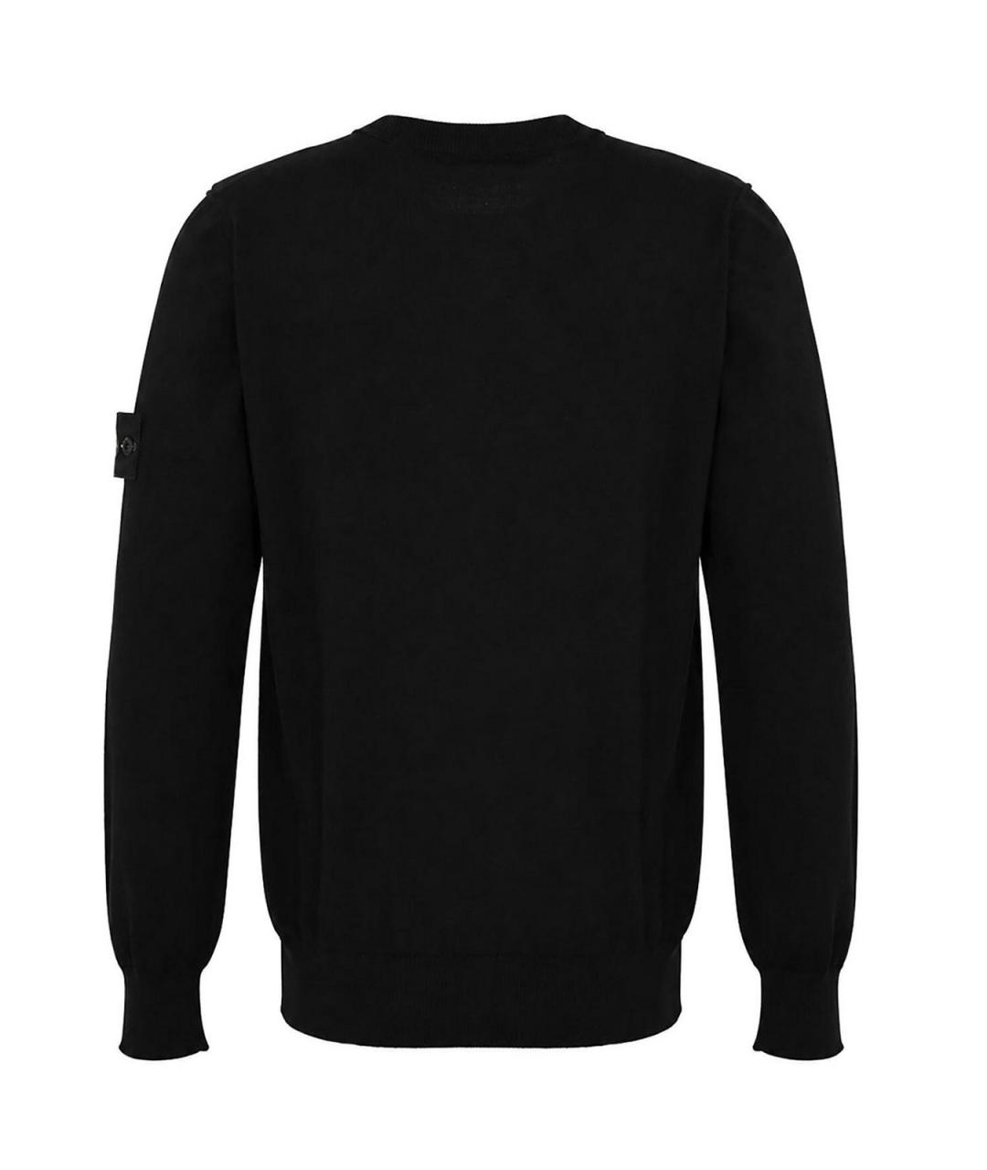 STONE ISLAND Черный хлопковый джемпер / свитер, фото 2
