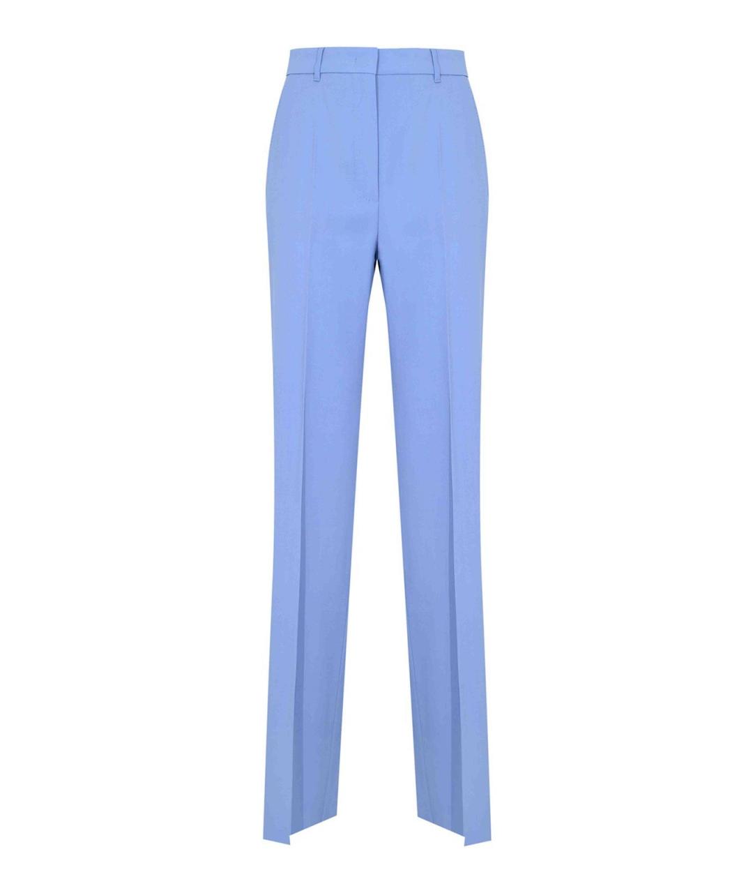 MAX MARA STUDIO Голубые шерстяные брюки широкие, фото 1