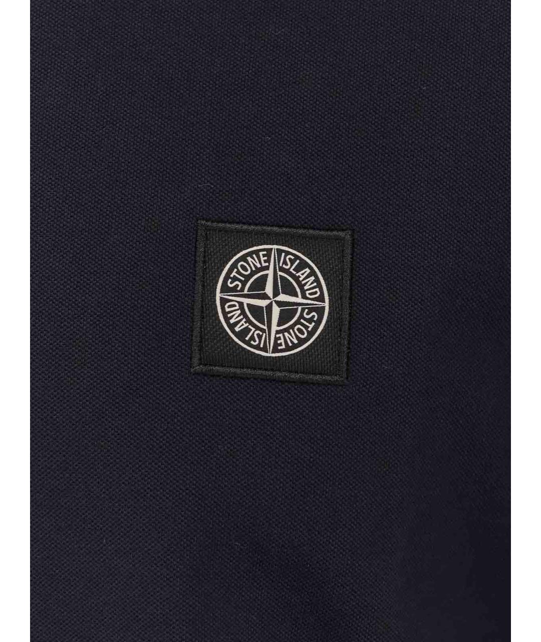 STONE ISLAND Синее хлопковое поло с коротким рукавом, фото 3