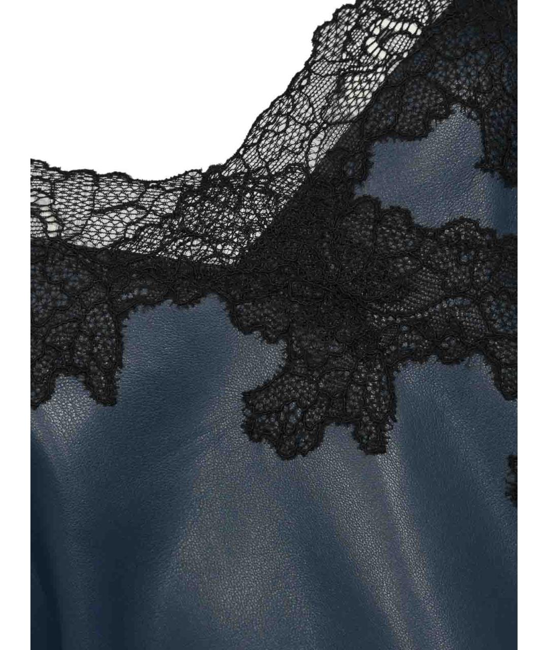 PATRIZIA PEPE Синяя кожаная майка, фото 3