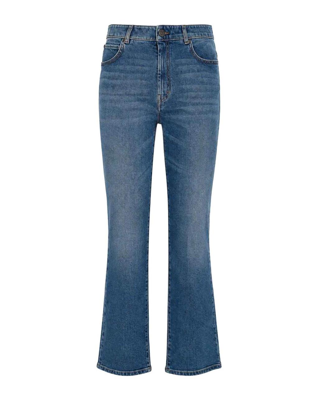 WEEKEND MAX MARA Синие хлопковые прямые джинсы, фото 1