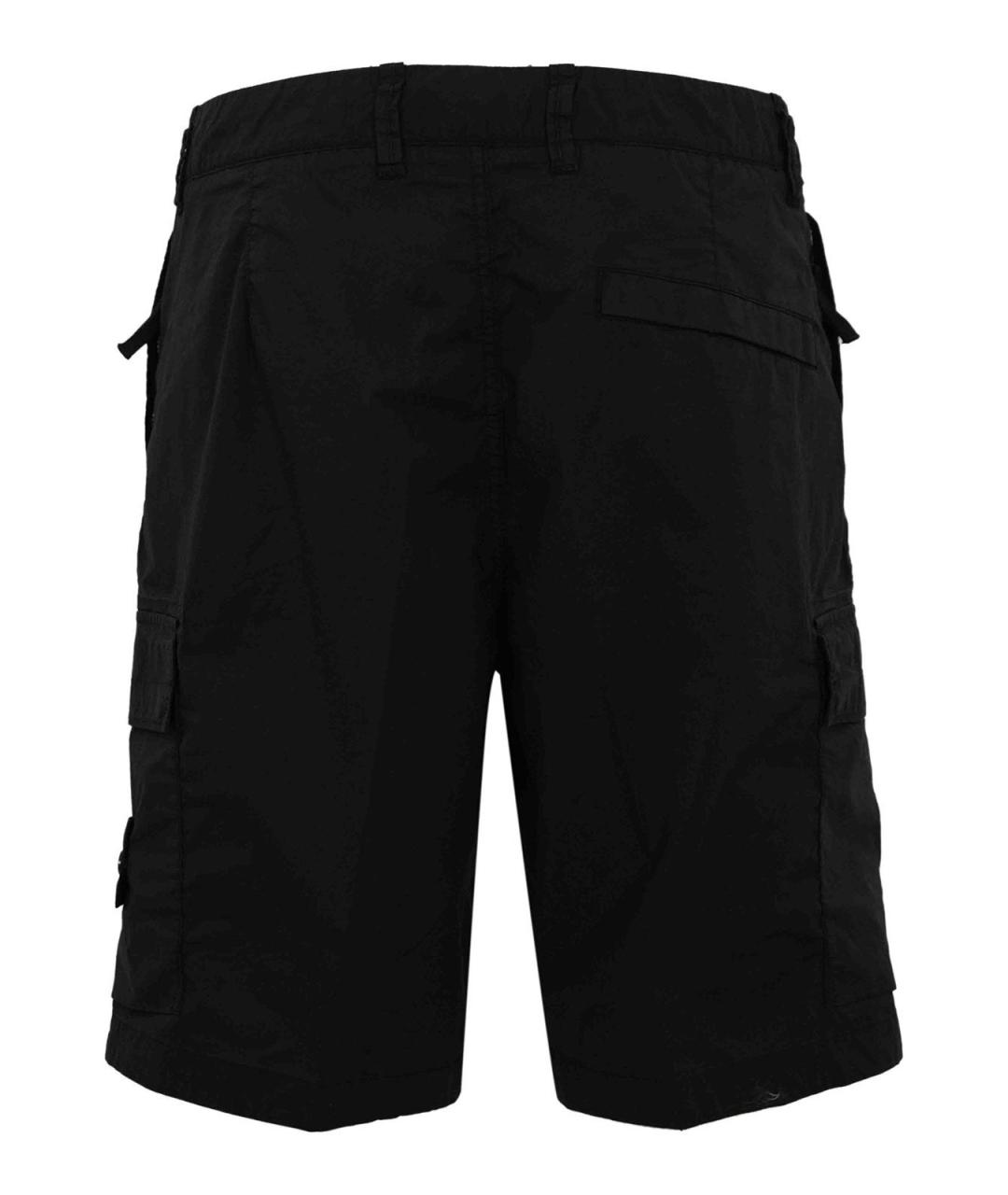 STONE ISLAND Черные хлопковые шорты, фото 2