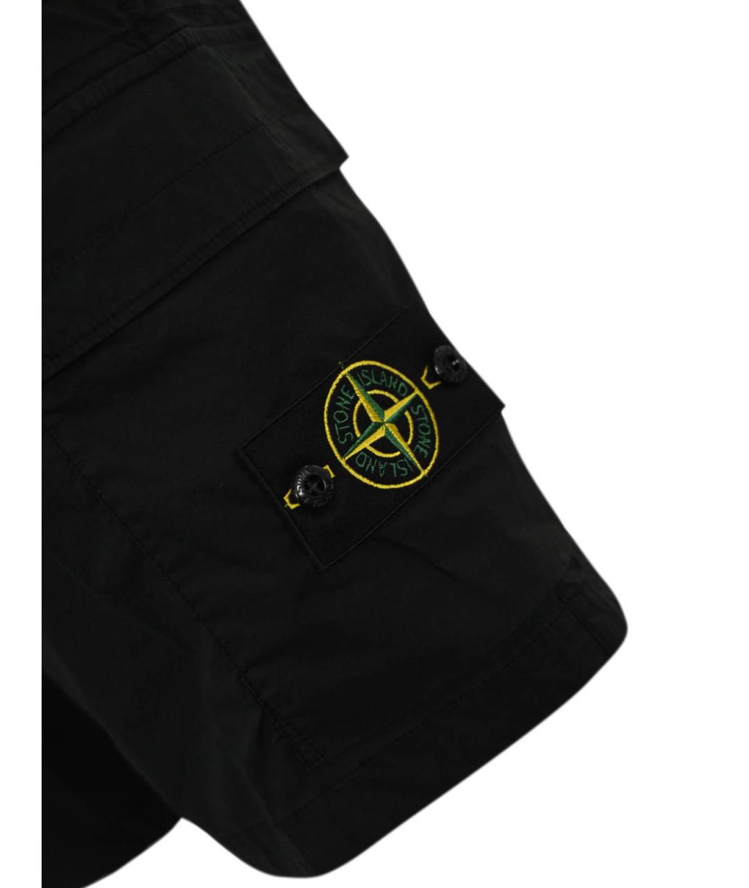 STONE ISLAND Черные хлопковые шорты, фото 3