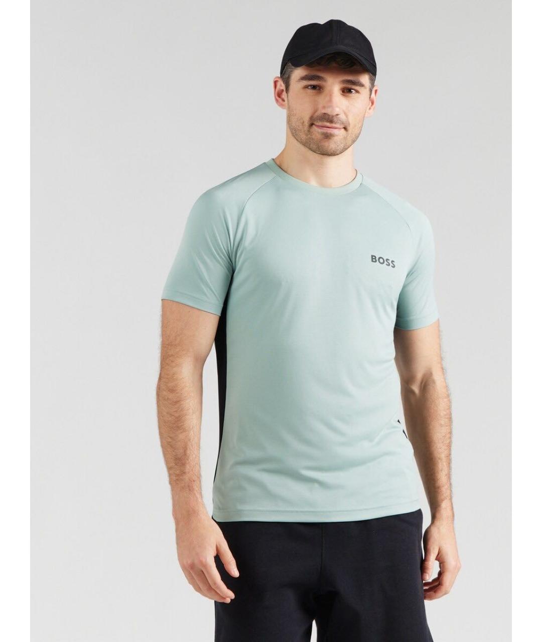 HUGO BOSS Зеленая синтетическая футболка, фото 3