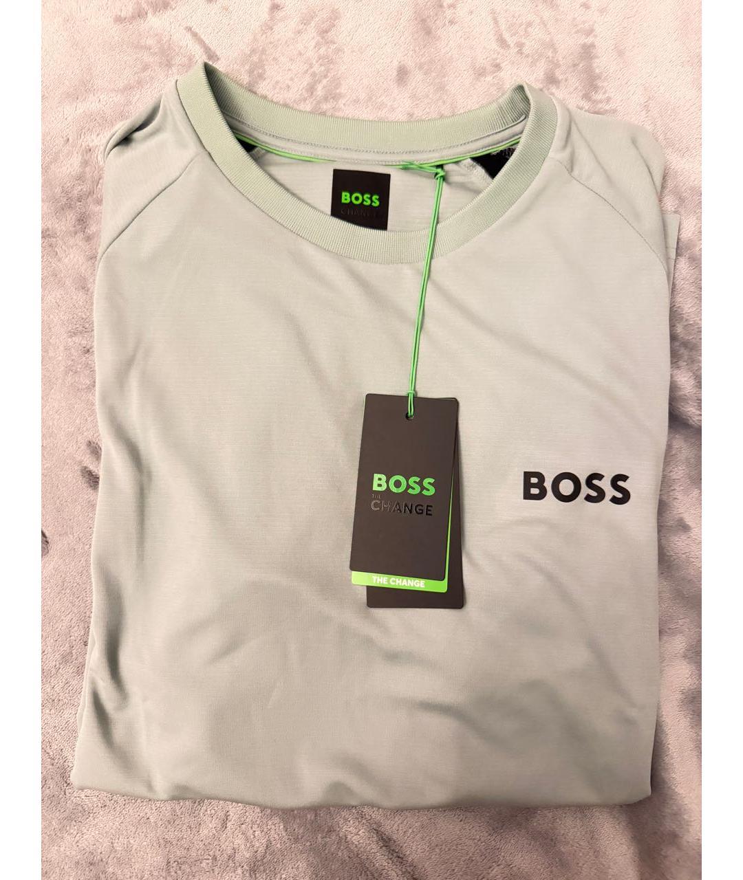 HUGO BOSS Зеленая синтетическая футболка, фото 6