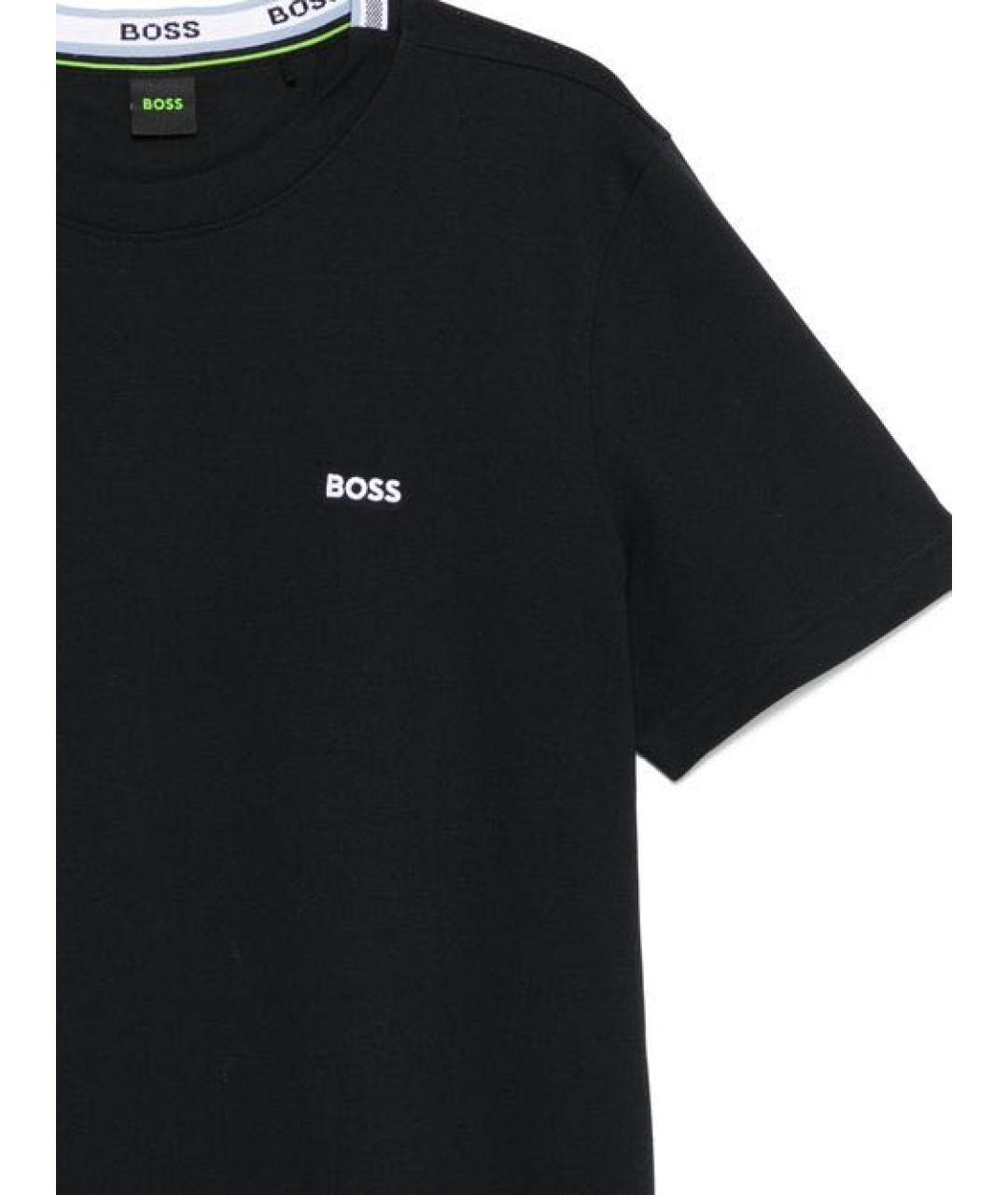 HUGO BOSS Черная хлопковая футболка, фото 2