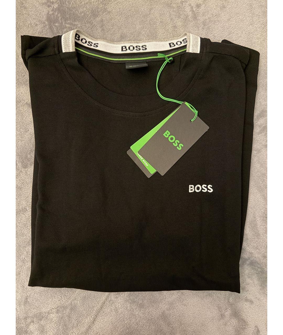 HUGO BOSS Черная хлопковая футболка, фото 3