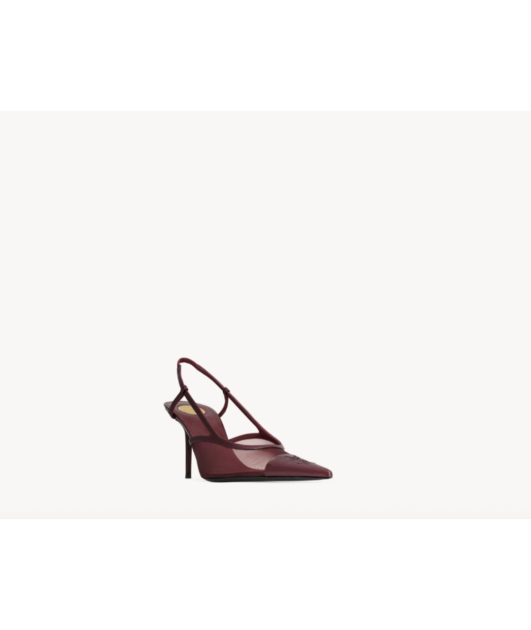 SAINT LAURENT Бордовые босоножки, фото 3