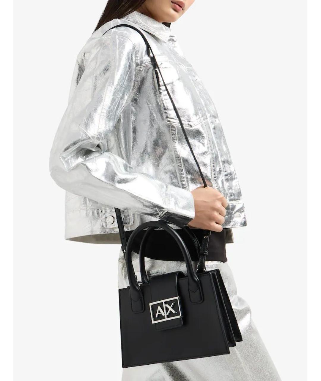 ARMANI EXCHANGE Черная сумка через плечо из искусственной кожи, фото 5