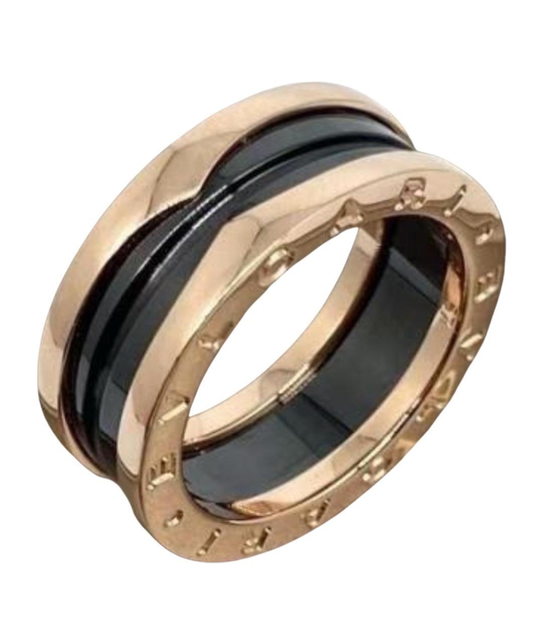 BVLGARI Черное кольцо из розового золота, фото 1
