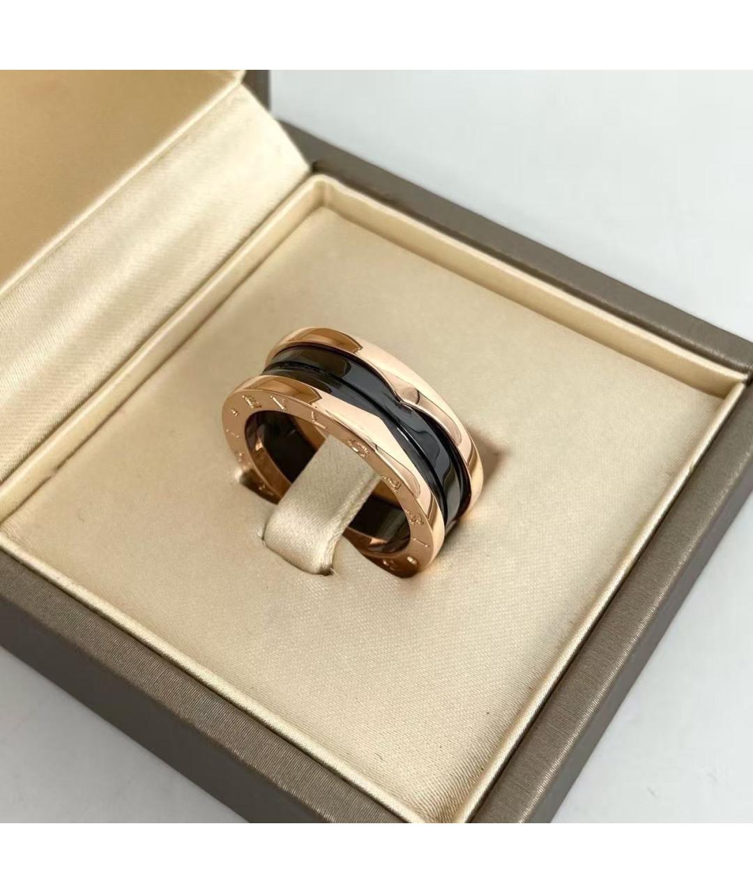BVLGARI Черное кольцо из розового золота, фото 2